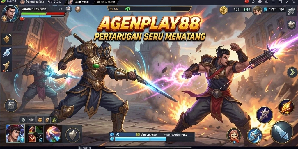 Gameplay AGENPLAY88 dengan karakter bertarung yang dinamis.