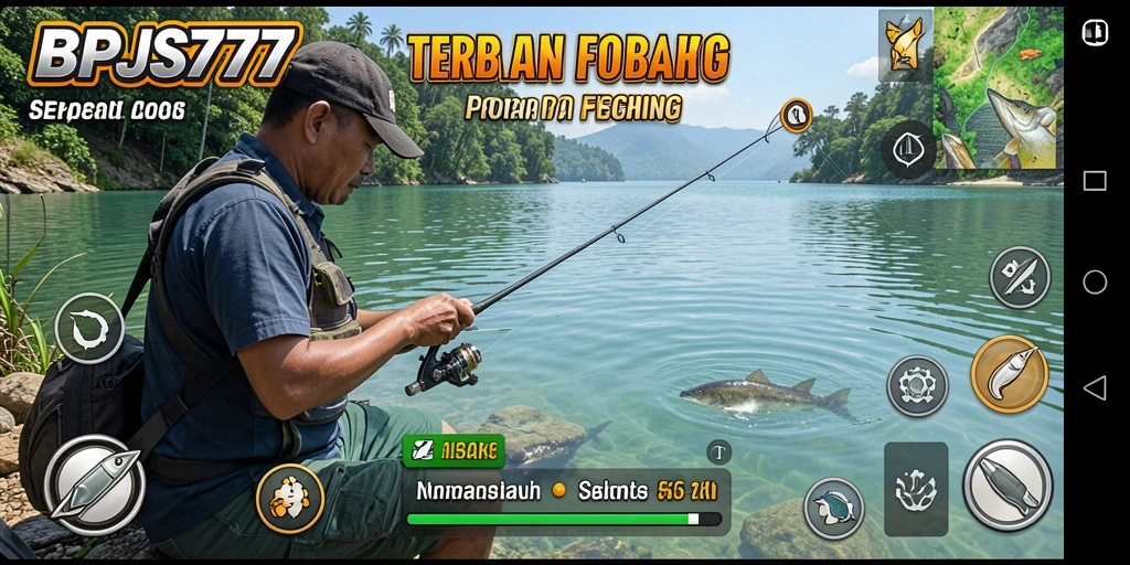 Tampilan gameplay BPJS777 yang menampilkan aksi memancing yang seru.