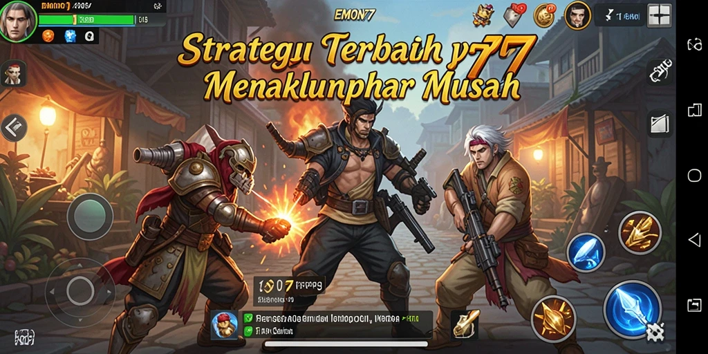 Tampilan gameplay EMON77 dengan strategi pertarungan yang menarik.