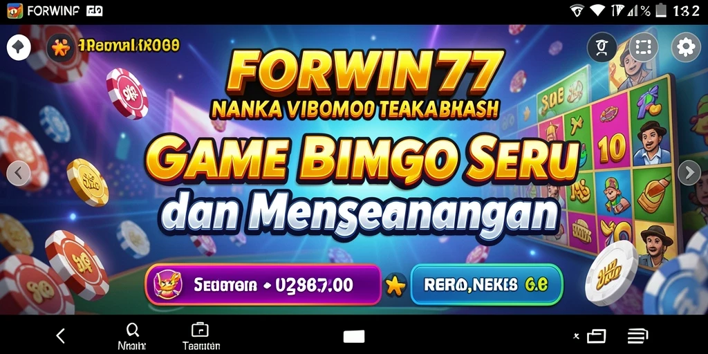 Tangkapan layar utama <strong>FORWIN77</strong> menampilkan gameplay Bingo yang seru dan interaktif.