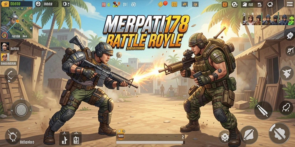 Screenshot gameplay menunjukkan aksi seru dalam pertarungan Battle Royale.