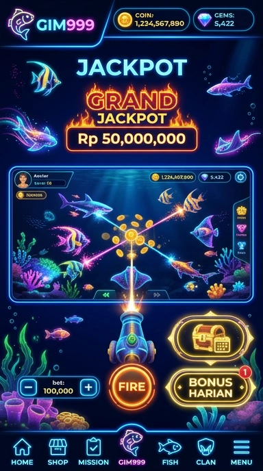 Tampilan antarmuka awal aplikasi gim999.